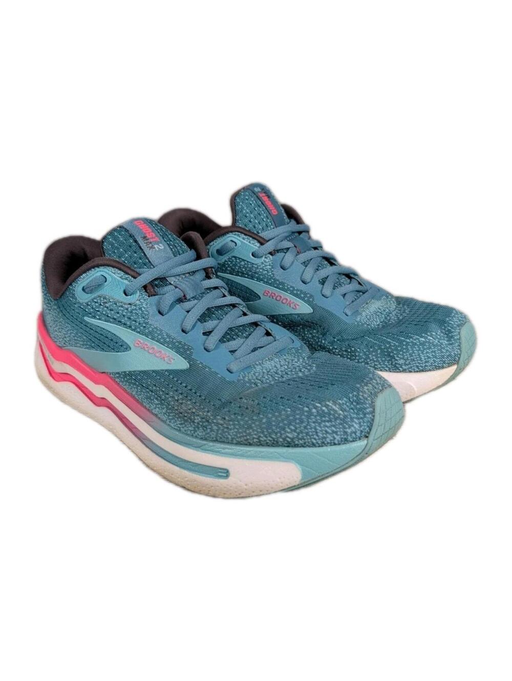 Brooks Womens 9.5 Ghost 2 Max Teal Pink Running Shoes SneakerWalking Athleisure